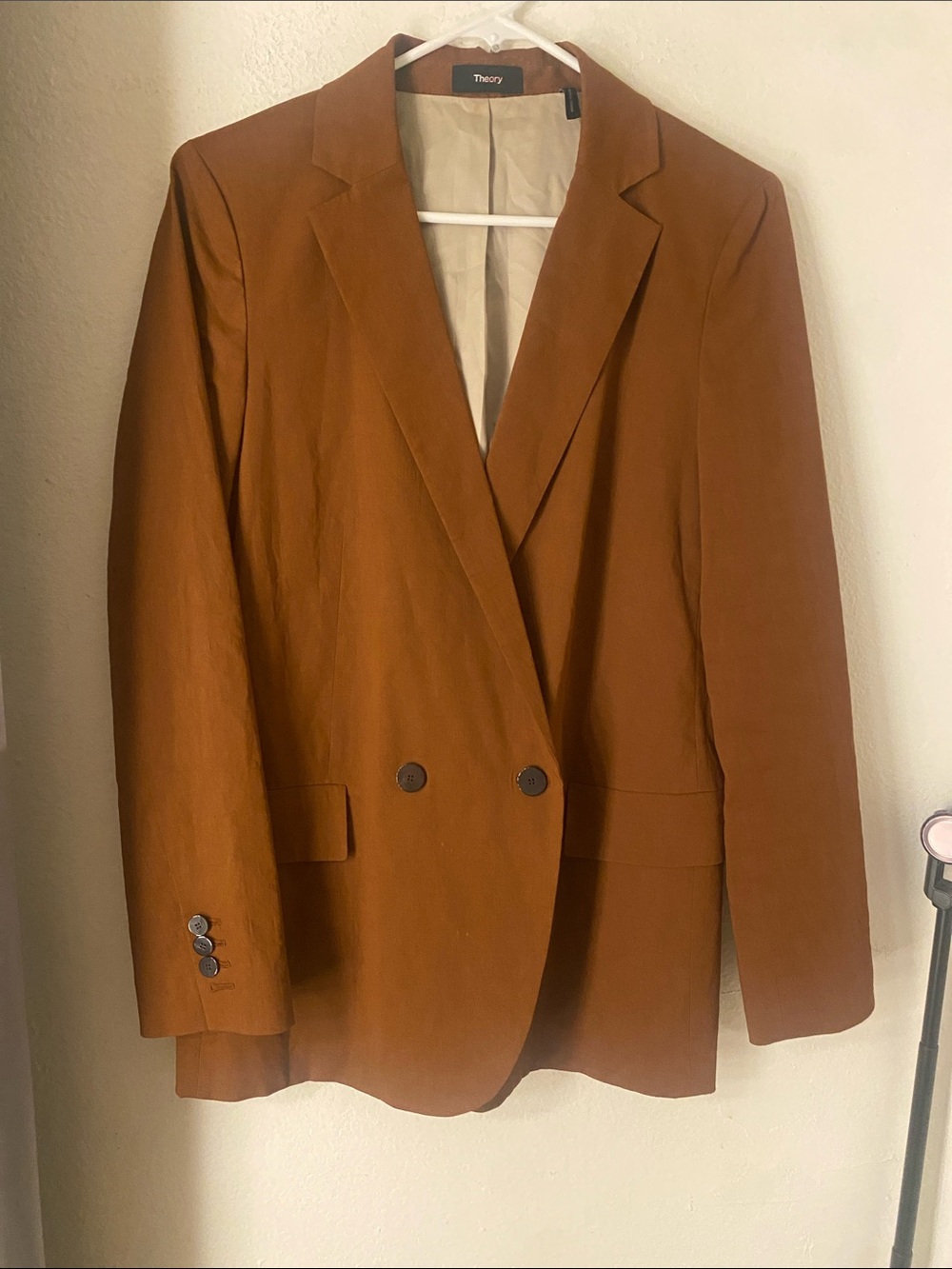 Theory Double-Breasted Burnt Orange Blazer. Women’s